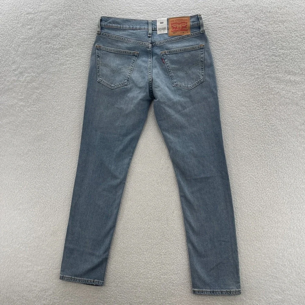 Levis Jeans Mens 32x32 Blue 511 Slim Fit Medium Wash Stretch Denim Grunge Punk